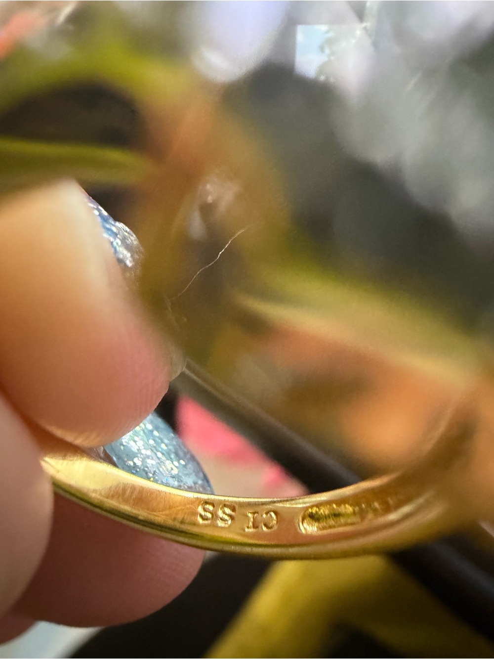 6 carat Blue topaz Emerald-Cut Halo Ring - Picture 5 of 5